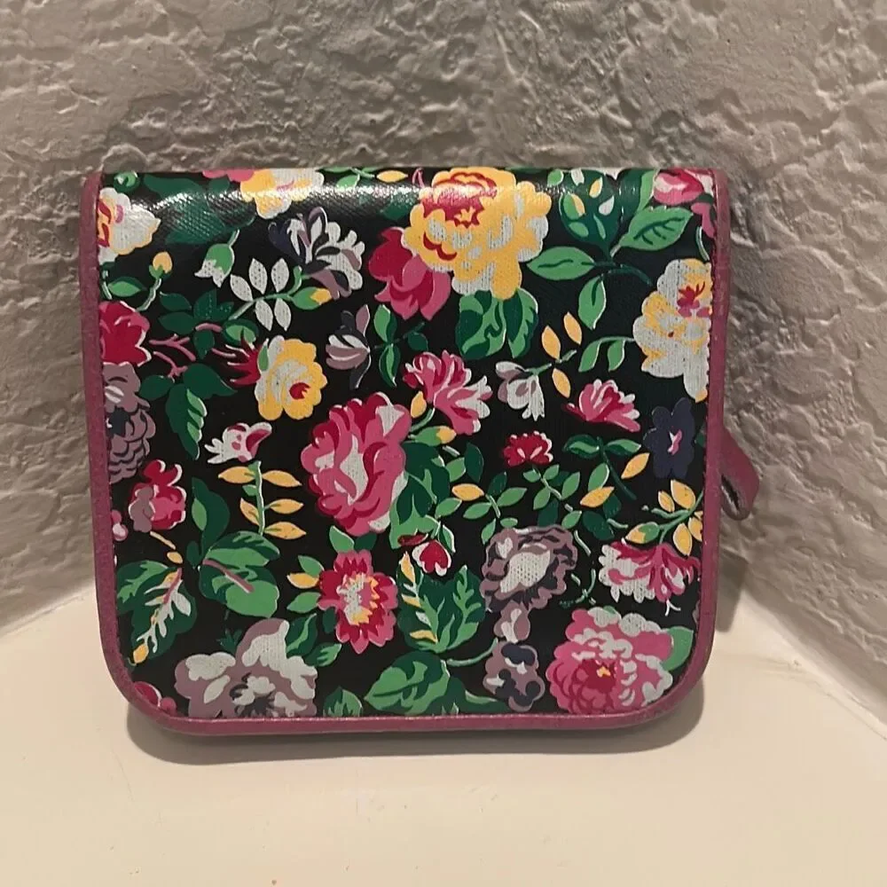 Kenzo Floral Leather Compact Wallet Vintage Flower Print Summer Grannycore